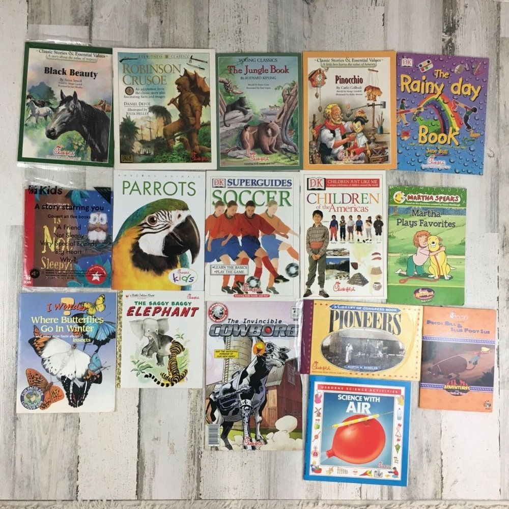 Lot of 16 Chick-fil-a Books Kids Classics DK Amazing Animals Parrots Science Vtg